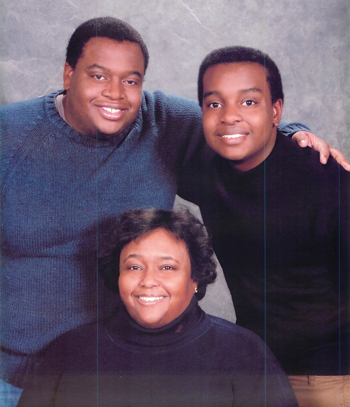 Norva Kennard with sons Matthew and Lindsey.